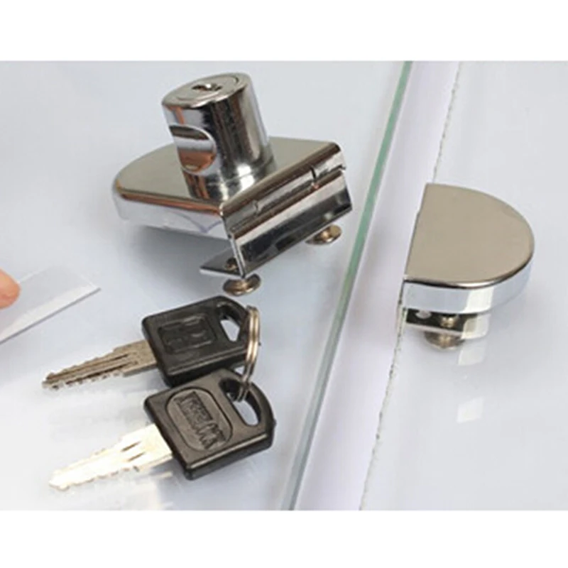 

2023 Glass display cabinet/display cabinet lock zinc alloy single/double door household tools easy to install without drilling