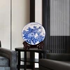 Jingdezhen-Porcelain Display Tray, Pastel Decorative Dish, Blue and White Porcelain, Living Room Decoration, Crafts, 26 cm 1