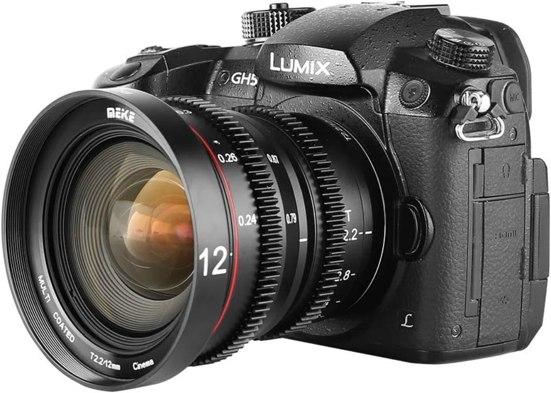 Фото Meike 12 мм T2.2 фиксированный кинообъектив с ручной фокусировкой для M43 Micro Four Thirds MFT Mount Cameras BMPCC 4K ZCAM E2 №5