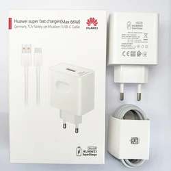 HUAWEI 66W Super Charge USB Wall Charger with 6A Type C Cable - EU Set With Package