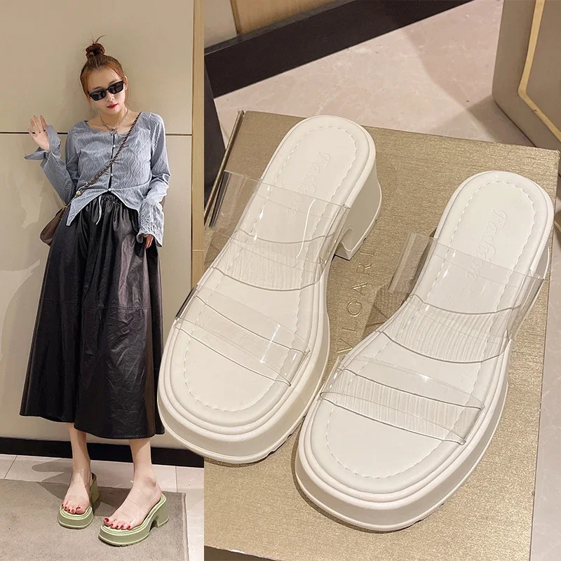 

Сандалии-гладиаторы на плоской платформе, элегантные шлепанцы с открытым носком, удобные пляжные тапочки, лето 2024