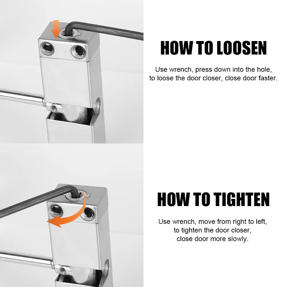 Door Closer Durable Furniture Door Hardware Automatic Spring Door Closer Adjustable Stainless Steel Closing Device Security Lock