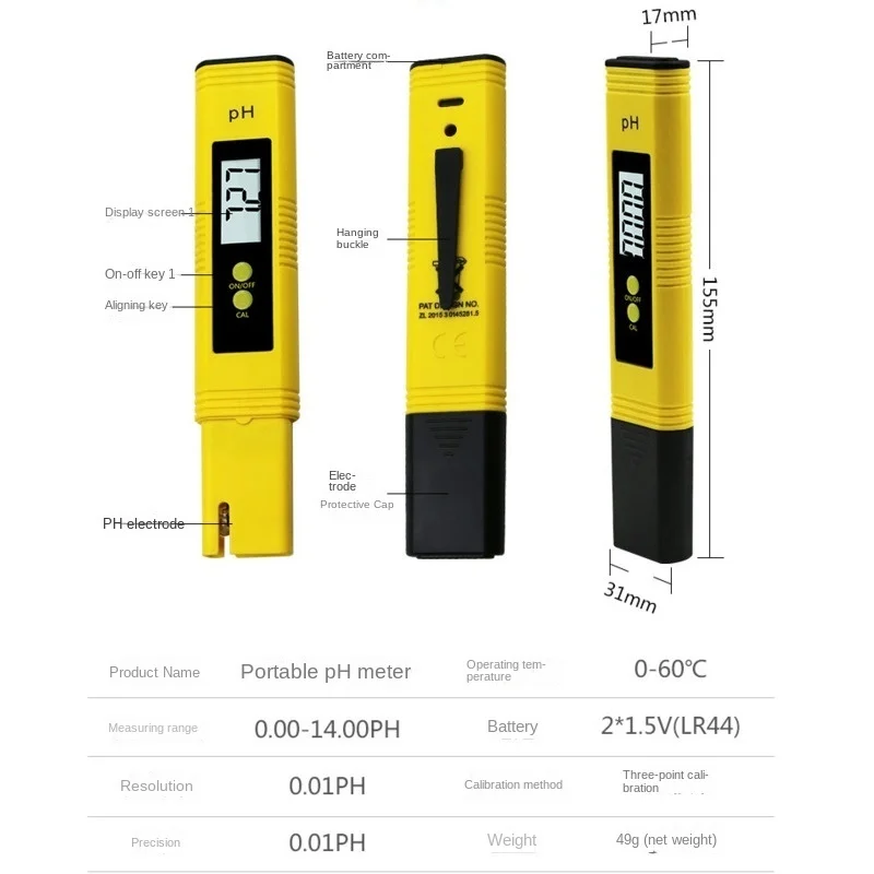 Portable Digital PH Pen Type Acidity Measuring Meter High Precision 0.01 PH Tester Pool Aquarium Water Quality Test Tool 4