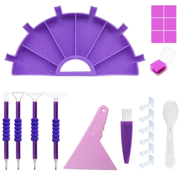 Diamond Painting Purple Trays Drill Plate Small Bead Tray Spoon Heart DIY  Painting with Diamonds Accessories - AliExpress