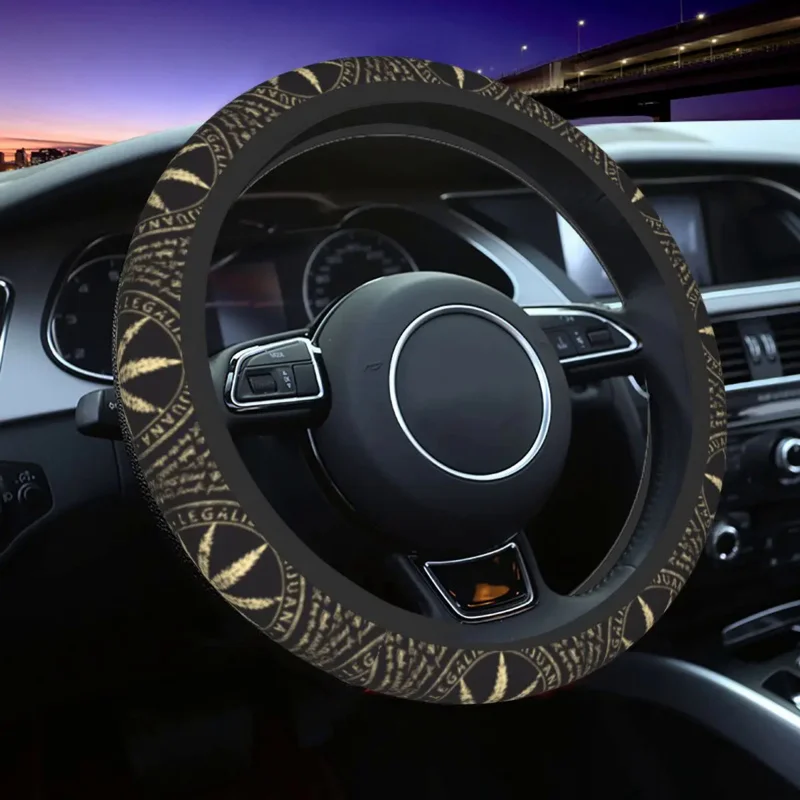 

37-38 Steering Wheel Covers Maple Leaf Pattern Soft Braid On The Steering Wheel Cover Car-styling Fashion Car Accessories