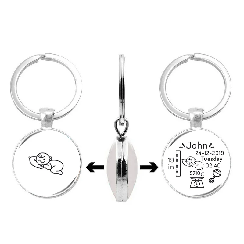 

Personalized Baby Birth Information Keychain Custom Baby Birth Date Height And Weight Private Customization
