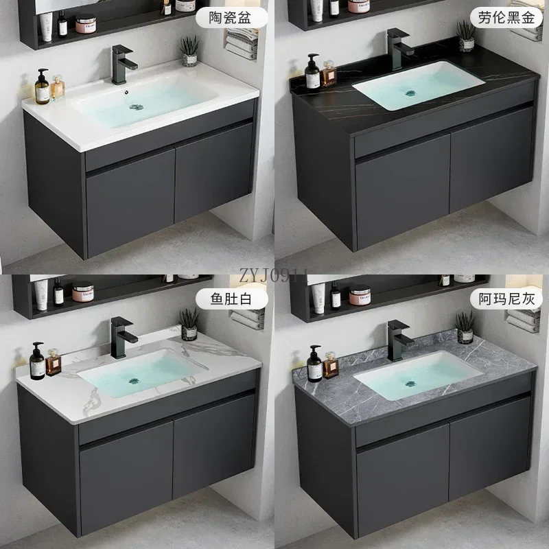 Luxury Bathroom Cabinet Closed Storage Toilet Washbasin Sink Furniture Filing Cabinets Narrow Sinks Mdf Bathroom Multifunction