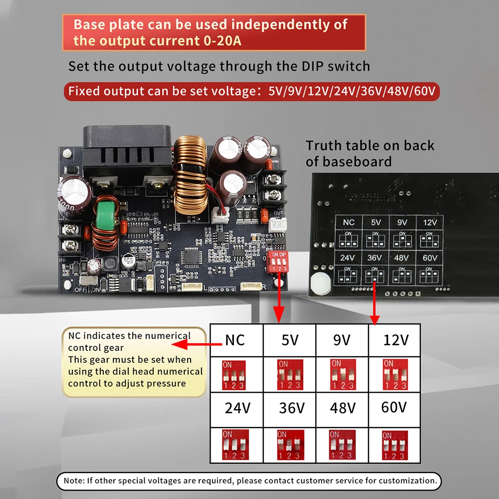 XY6020LV 60V 20A 1200W Buck Converter CC CV Step Down Module LCD