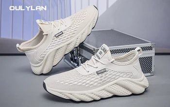 Oulylan Lightweight Running Shoes For Men 2024 Designer Mesh Casual Sneakers Lace-Up Male Outdoor Sports Tennis Shoe 4