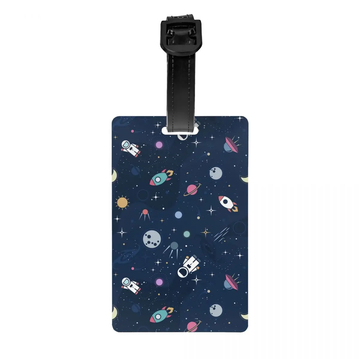 

Space Astronaut Spaceship Luggage Tag Custom Universe Sun Planet Baggage Tags Privacy Cover Name ID Card