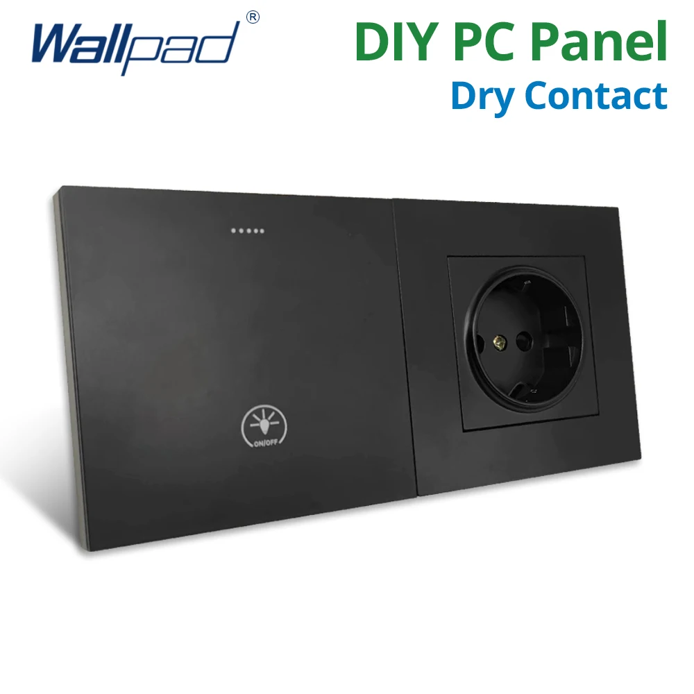 Combinazione Gratuita 1 2 3 4 Gang Zigbee Switch Wallpad Wall Light Pulsante Dc12V Contatto A Secco Rs485 Pannello Pc Nero