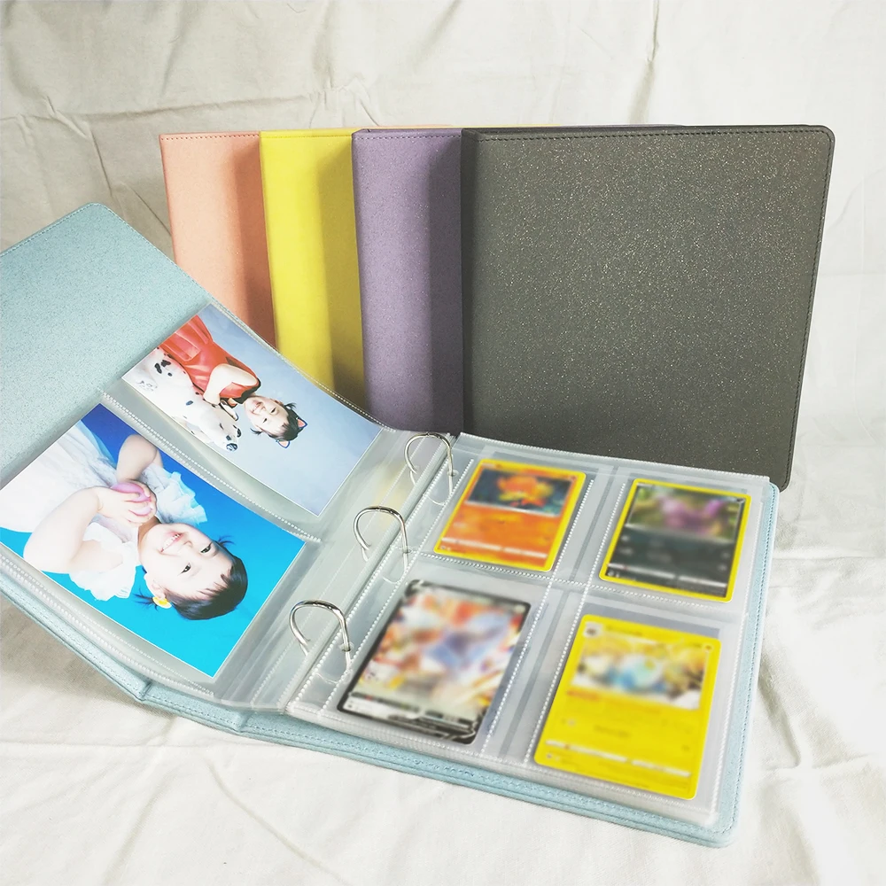 Recarregáveis pu Couro Glitter Binder Capa Photocard Planejador Orçamento Planejador Notebook Anel × 10 × 15 a5