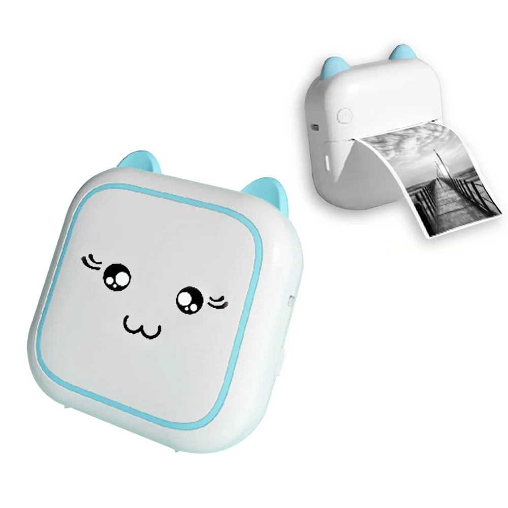 Portable Mini Thermal Photo Printer Cordless Label Printer Rechargeable Design Compact for Text Photos and Symbols for Printing