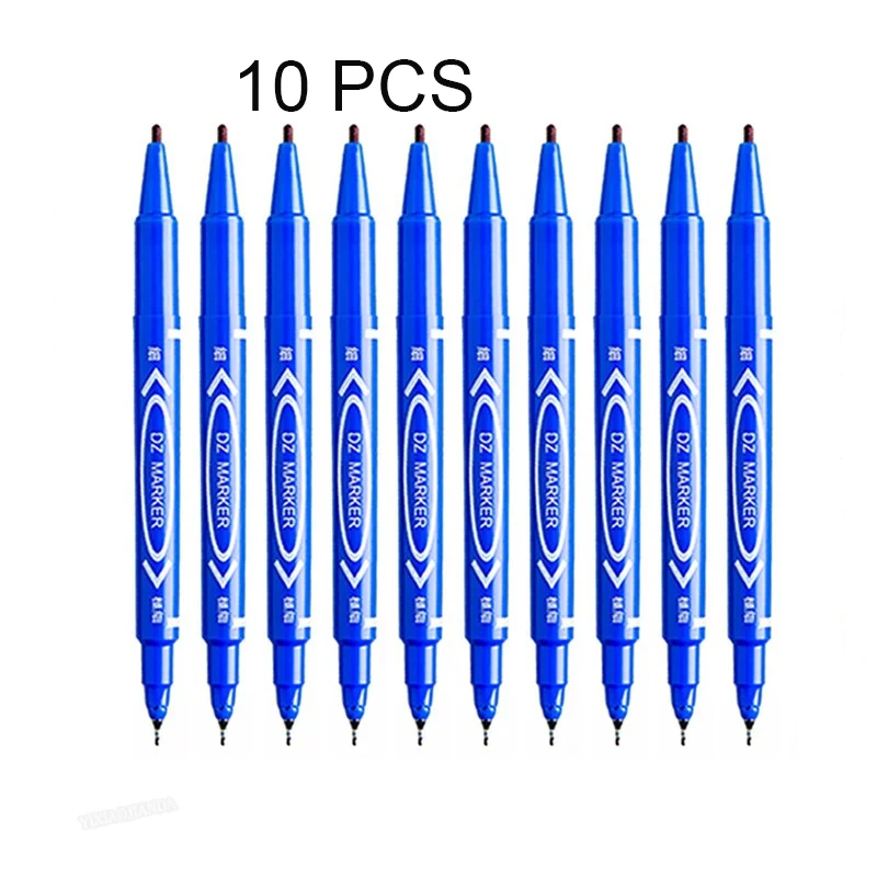 Dual-Tip Permanent Marker Pens for Versatile Use on Various Surfaces