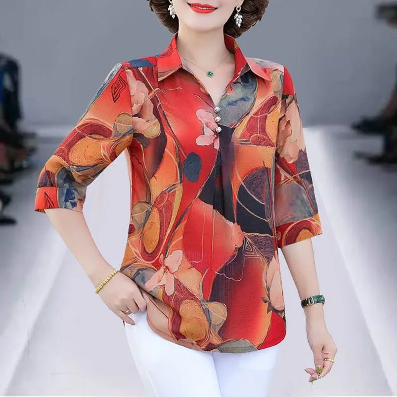 Retro Floral Casual Shirt Women | Lightweight,Breathable, Relaxed Fit main image 1