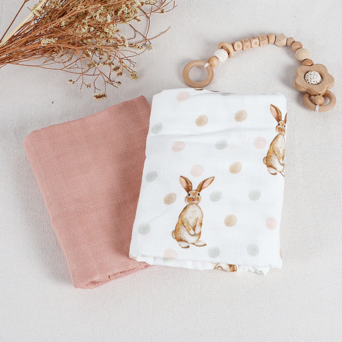 HappyFlute New 2PC/Set Digital Print Super Skin-friendly Bamboo Cotton Fabric 120*110CM Muslin Swaddle High Quality Baby Wrap