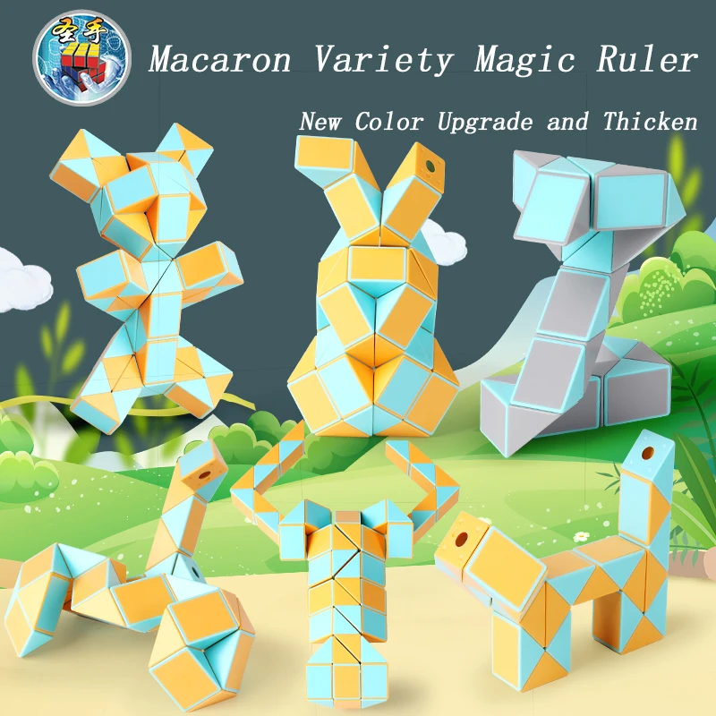 SENGSO Macaron Magic Ruler 24/36/48/72 Animal Shape Educational Toys Children Puzzle Toys Various Cube kid toys break dancing b boy various poses retro style jigsaw puzzle personalised jigsaw picture personalized toy puzzle