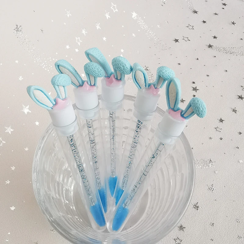 

Cute Y2K Rabbit Ear Eyebrow Brushes Disposable Brow Perm Brush with Tube Brow Lift Tool Eyelash Comb Lash Accessories