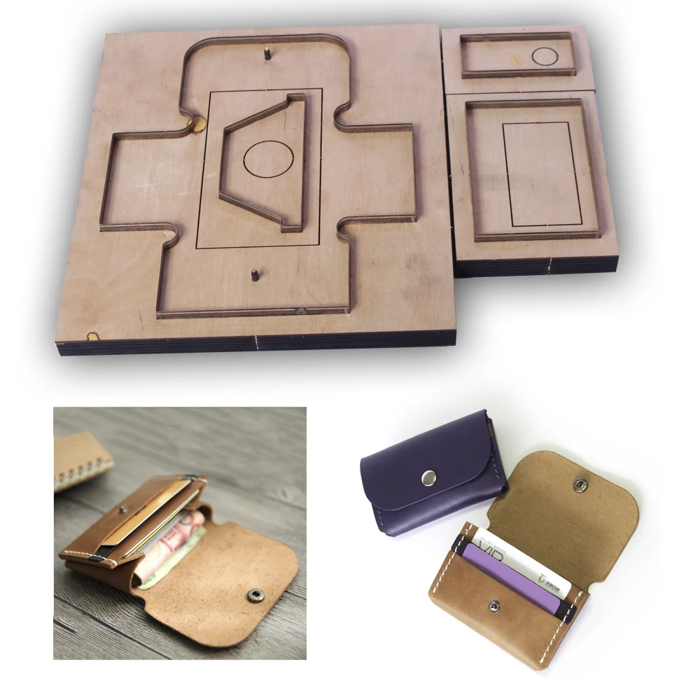 DIY leather craft  cardholder wallet die cutting knife mold metal hollowed punch tool steel blade 11x7.5cm