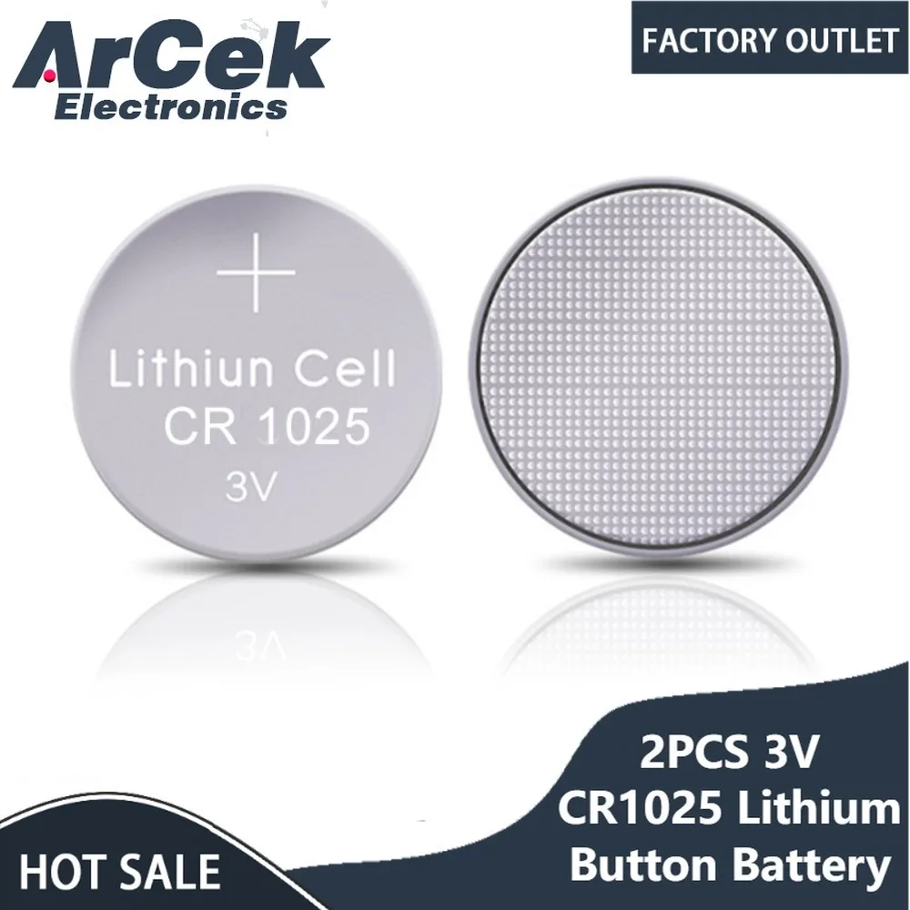 

2PCS 3V CR1025 Lithium Button Battery KL1025 BR1025 LM1025 DL1025 CR 1025 5033LC Coin Cell Watch Batteries for Toys Remote