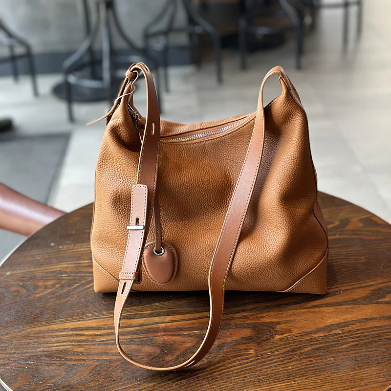 

Leisure leather women's bag large bag women's 2023 new shoulder bag, large capacity tote bag soft leather crossbody tote bag