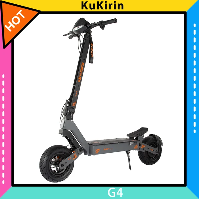 Trottinette électrique KuKirin G4 version 2026, moteur 2000W, batterie 60V 20Ah, pneus de 11 pouces, vitesse maximale de 70 km/h, autonomie de 75 km, freins à disque avant et arrière, amortisseur à quatre bras 1