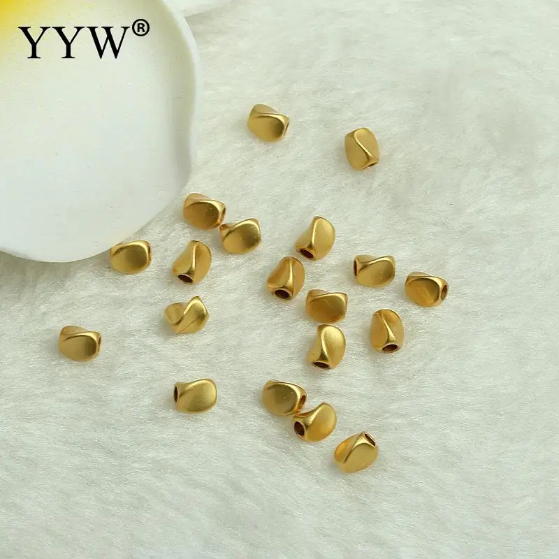 30pcs 18k Gold Color Brass Rregular Spacer Beads 5mm 6mm Loose Spacer Bracelet Beads Crafts Beads Jewelry Making Accessories