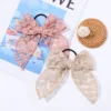 Fashion Cute Hollow Out Embroidered Flower Bows Hair Band Kids Hair Accessories Handmade Lace Headwear Girl Headdress Gift 2