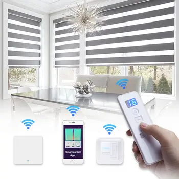 Motorized Blackout Zebra Roller Blinds 1