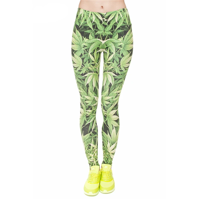 DeanFire Super Soft Stretchy Weeds 3D Print Fitness Workout Leggings Sexy Silm Legins High Waist Trouser Women Pants