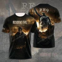 تي شيرت رجالي بطباعة ثلاثية الأبعاد لشخصية ليون كينيدي من لعبة Resident Evil 9 Requiem، ملابس لمحبي الألعاب، ملابس الشارع، قمصان صيفية كاجوال بأكمام قصيرة 6