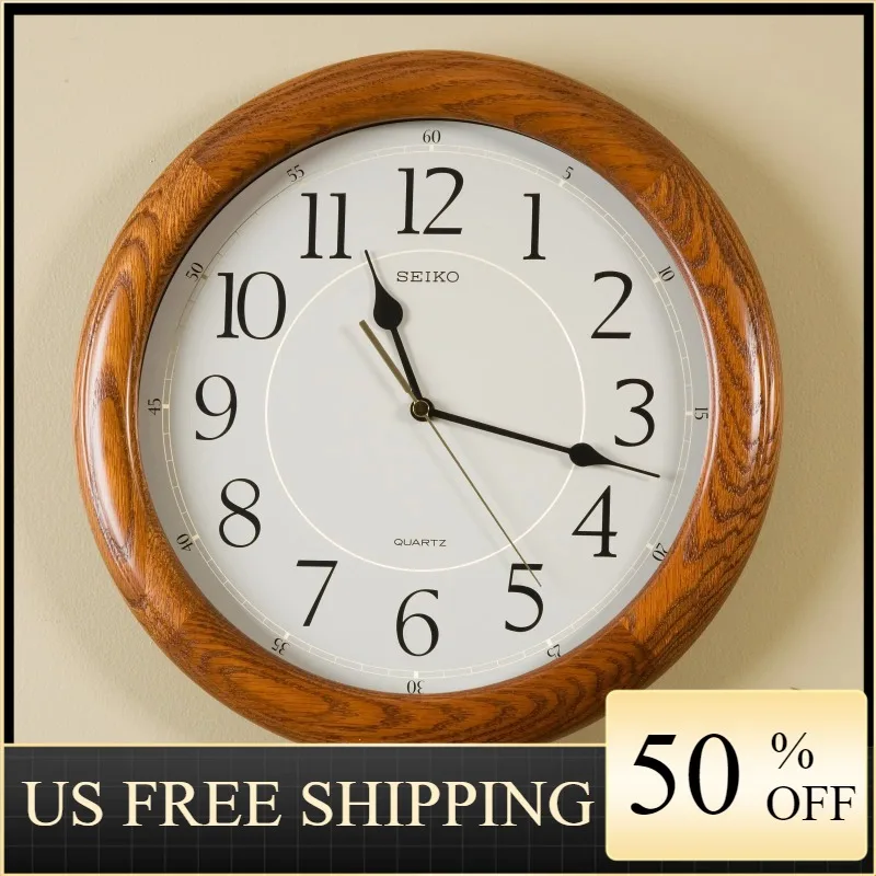 

Seiko 13" Round Brown Oak Quiet Sweep Wall Clock, Analog, Quartz QXA129BLH Wall Clocks Shop All