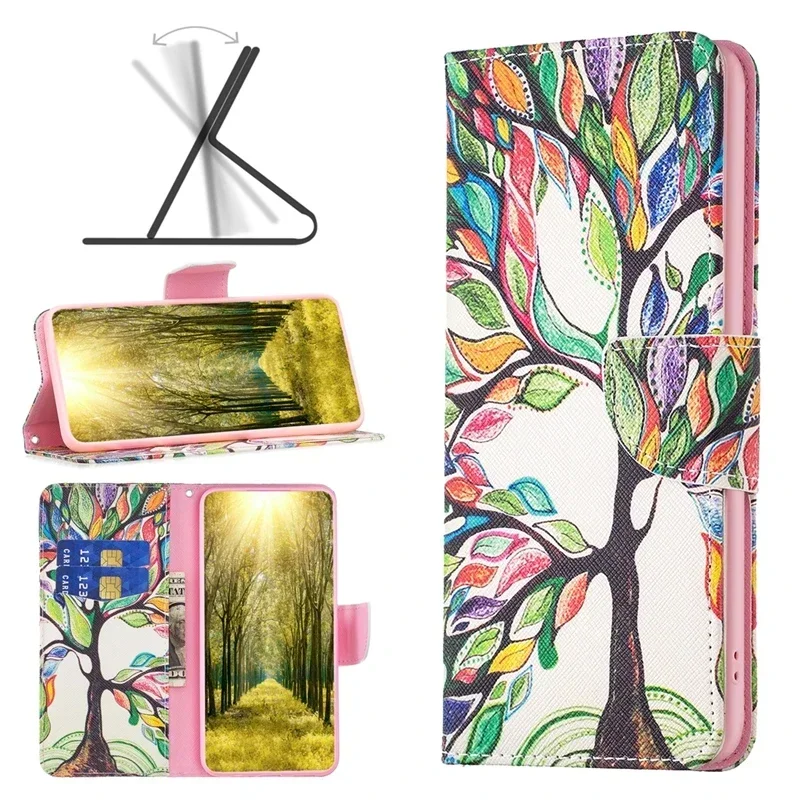 Фото Флип-чехол 40SE для TCL 40 SE, Кожаные чехлы с рисунком для Etui TCL40SE TCL 405 30 SE 305 306, чехол-подставка для телефона №2