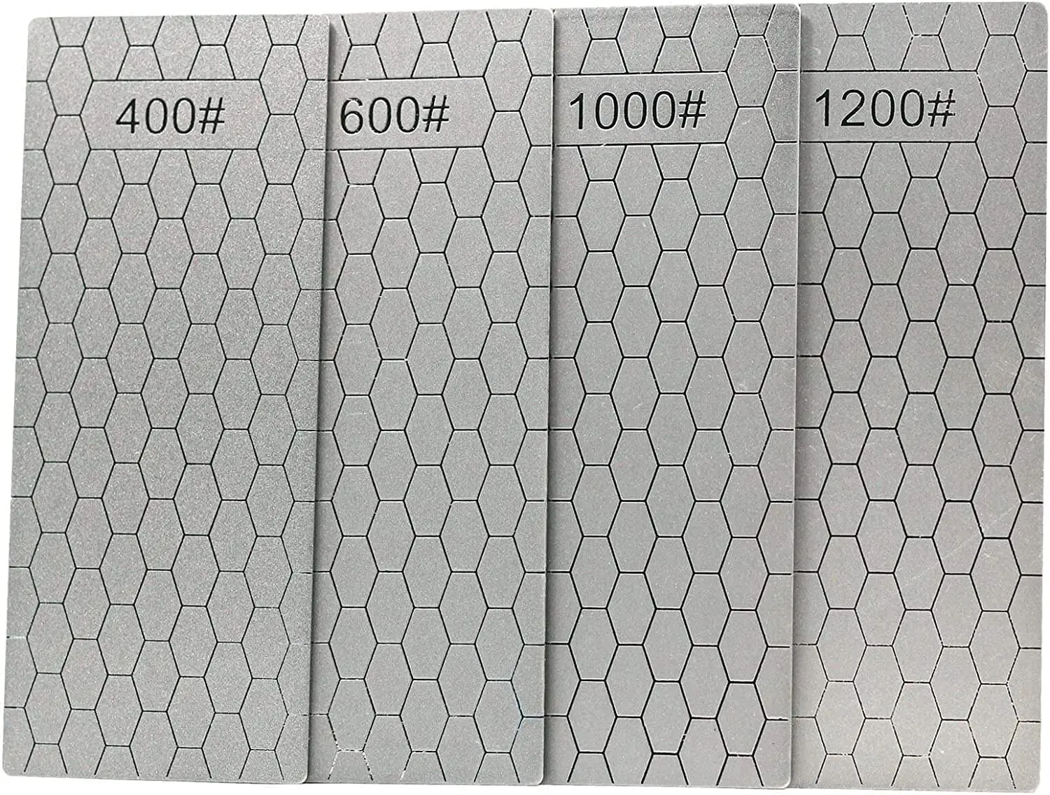 

Diamond Sharpening Stone, 4 Pcs Knife Sharpening Stone with Extra Fine/Coarse Plate and Non-slip Base, 400/600/800/1000 Grit
