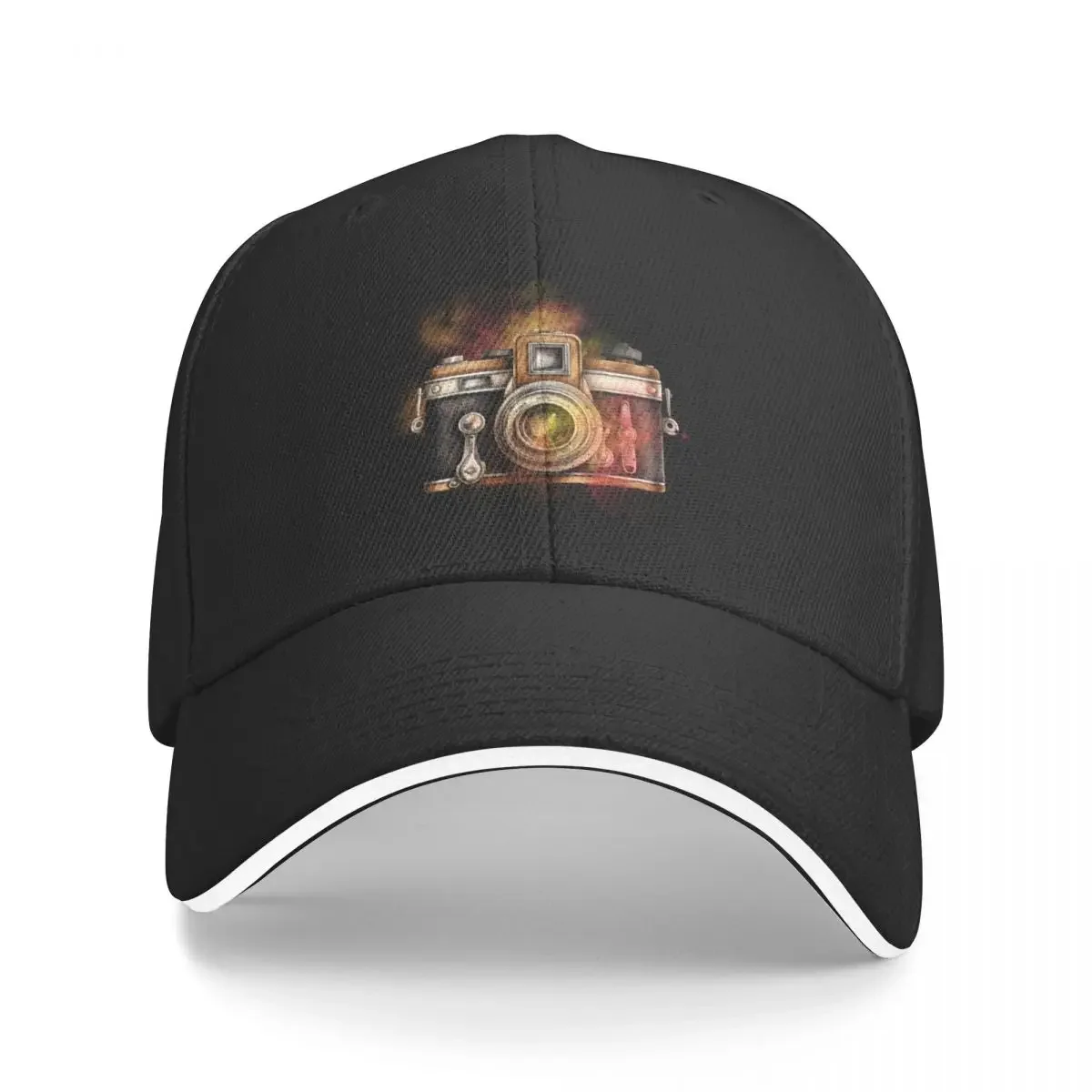 

Vintage camera Watercolor Illustration Baseball Cap Luxury Cap Gentleman Hat Military Cap Man Women's Beach Outlet Men's