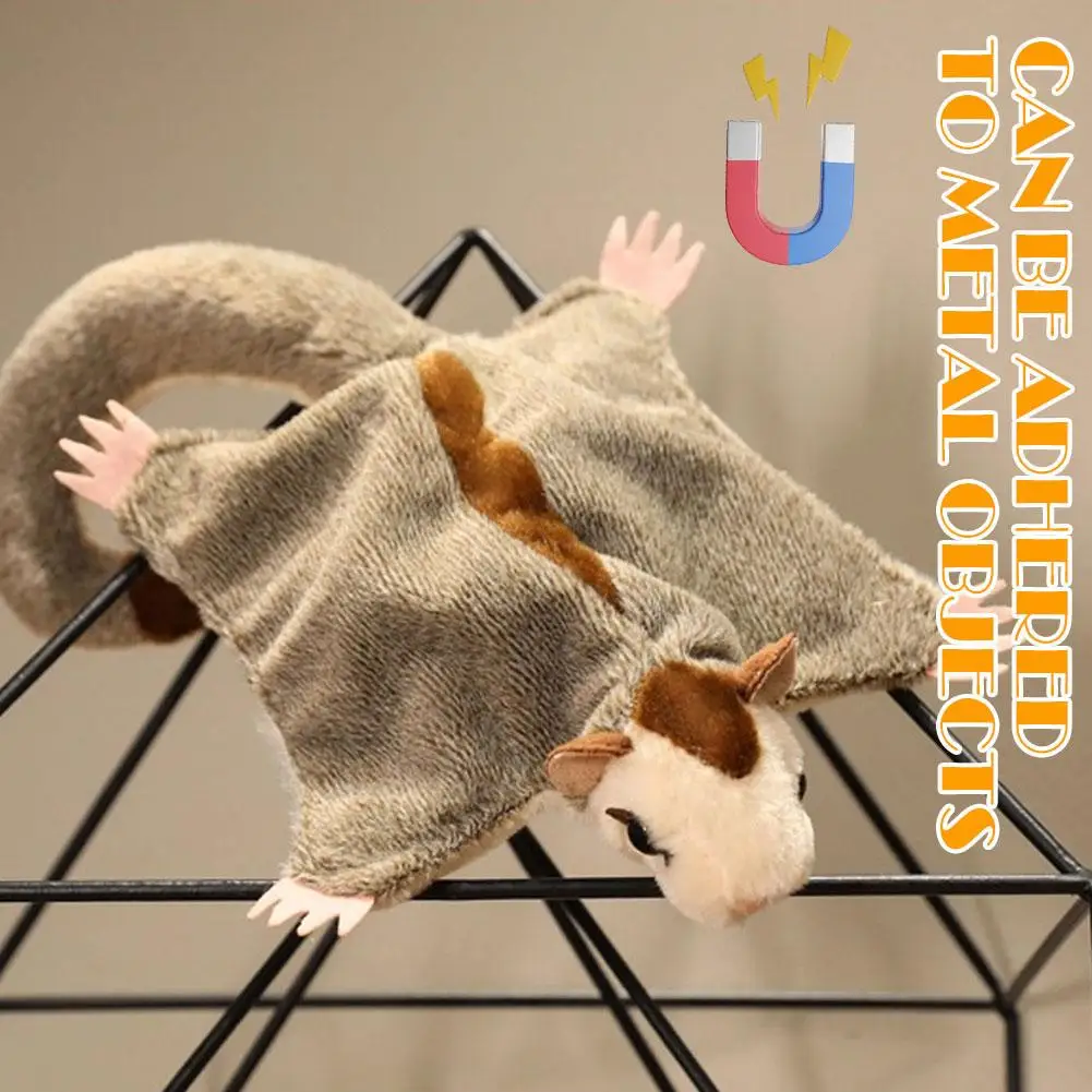 실제와 같은 설탕다람쥐 플러시 장난감, 실물 같은 봉제 인형, 13인치 시뮬레이션 비행 다람쥐, 부드러운 털이 있는 어린이와 어른들을 위한 선물