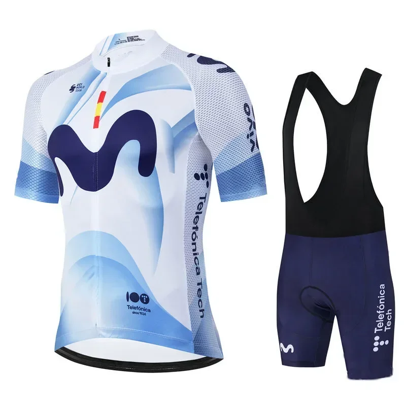 Movistar Pro Team Summer Cycling Jersey Suit Men's Breathable Mountain Bicycle Clothing Set Bike Mountain Maillot Ropa Ciclismo 5