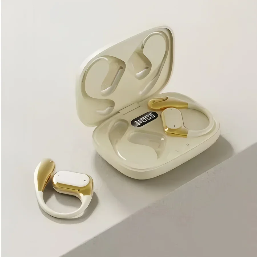 Enhanced Bluetooth Ear Hook Earbuds - HiFi Stereo Wireless Headphones with LED Display and Long Battery Life