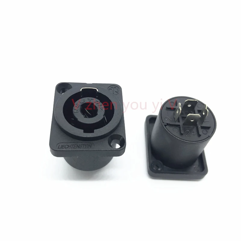 Devinal - Conectores Adaptadores De Altavoces Profesionales De 4 Polos Compatible Con Neutrik Speakon NA4LJ, NA4LJX, NL4MP, NL4MPR, NL4FC, NL4FX, NL4 & NL2 Series, NL2FC, Speak-On-4 Pack, Male_SET4