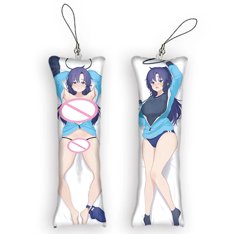 

Blue Archive Cute Anime Pendant Key Chain Mini Dakimakura Accessories Small Pillow Bag Otaku Backpack Keyring Pendants