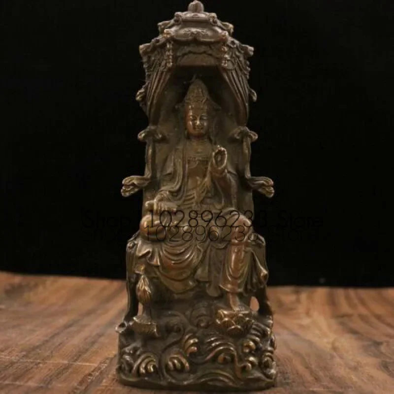 

Bronze Buddha Statue Guanyin Bodhisattva Antique Collection Fengshui Decoration