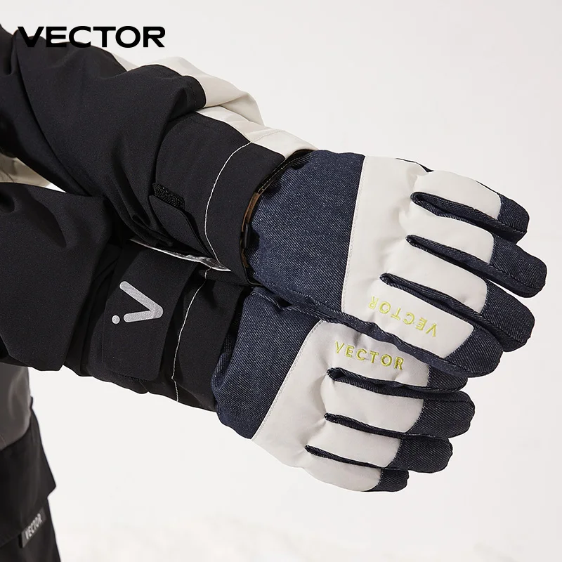 VECTOR Warm Ski Gloves Children's Winter Wool Waterproof Warm Children's Ski Gloves Ski Gloves 3M Cotton Heated Gloves 4