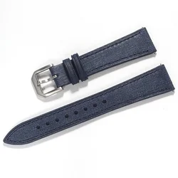 Premium Handcrafted Italian Leather Watch Strap with Linen Texture and Quick Release - 22mm (NAVY BLUE)