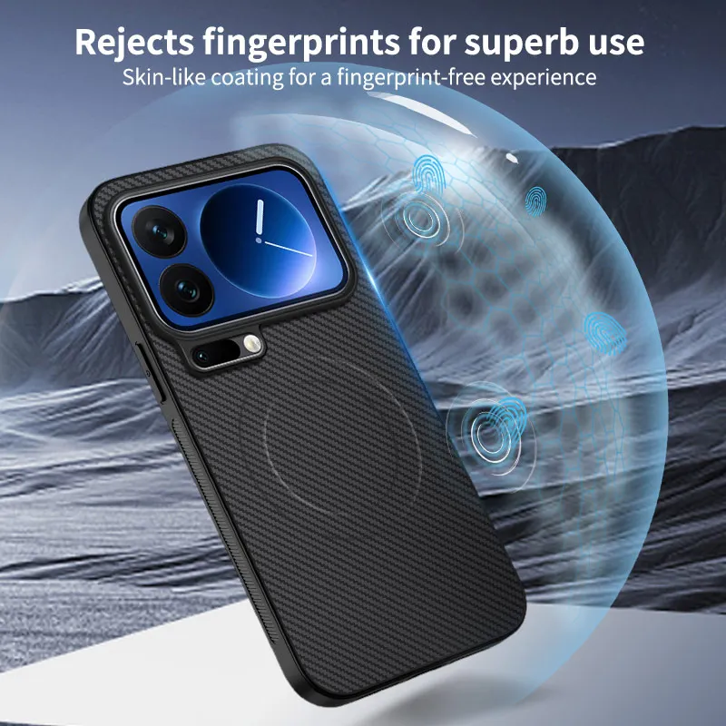 Xiaomi Mi Soft Silicone Carbon Fiber Magnetic Protective Back Cover Case