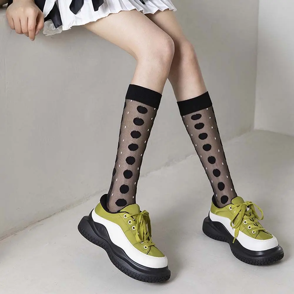 

Transparent Streetwear For Girls Hosiery Golf Sock Glass Silk Korean Knee Socks Lolita Sock JK Stockings Women Long Socks