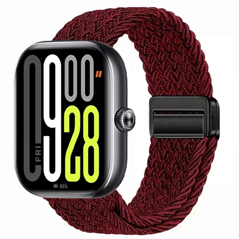 Nylon Braided Magnetic Buckle Adjustable Loop Strap Bracelet in Breathable Design