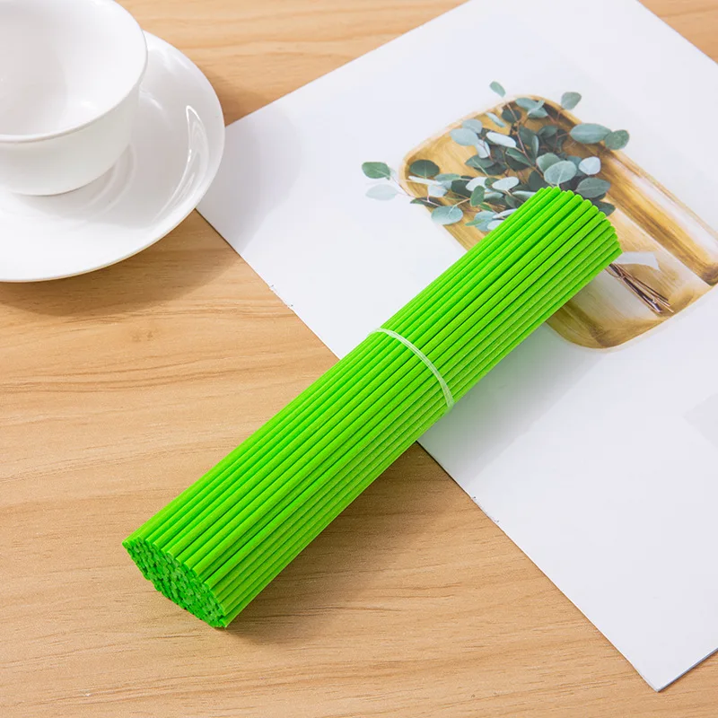 

200pcs Green Fibre Rattan Stick for Reed Diffuser Essential Oil Air Freshener Aromatherapy Diffuser Sticks For Home Fragrance