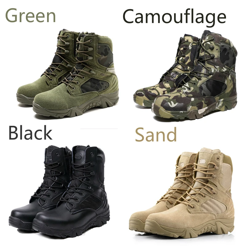 Men Boots Camouflage Work Safty Shoes Men Desert Tactical Military Boots New Autumn Winter Special Force Men Army Ankle Boots