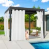 Outdoor Patio Voile Sheer Curtains Waterproof Drapes Rod Pocket Blackout Chiffon Gauze Tulle Curtain Garden for Porch Pergola 1