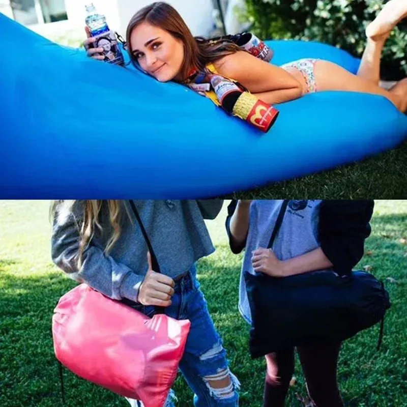 Inflatable Sofa Bed Outdoor Network Red Air Lazy Inflatable Sofa Bag Portable Camping Sofa Mattress Music Festival Concert Recliner